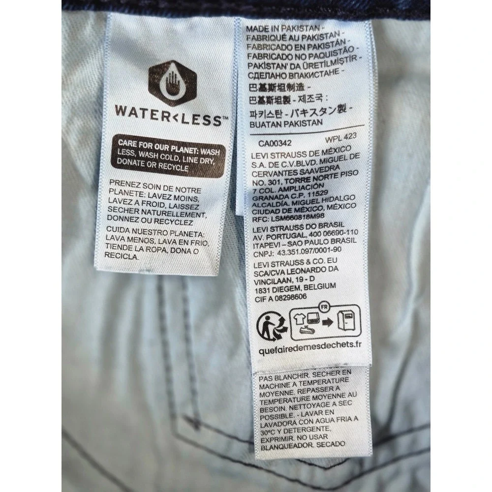Levi's 511 Slim Fit Jeans Men's 38x32 Dark Wash Stretch Water Less Denim